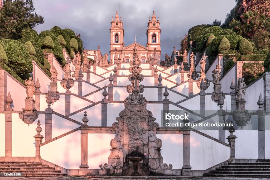 Staircase to the church Bom Jesus do Monte, Braga - Royalty-free Cidade de Braga Foto de stock