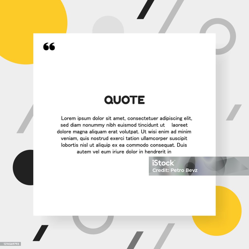Rectangular Quotes Quote Rectangle Isolated On Simple Material Style Background With ...