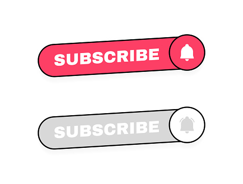 Subscribe Button Inverted Subscribe Geometric Button Label For Videos Channel With Hand Pointer ...