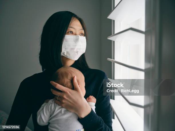A Mother And Baby In Home Isolation From Infectious Disease Stock Photo - Download Image Now