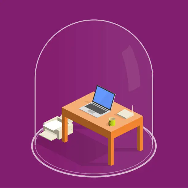 Vector illustration of home office