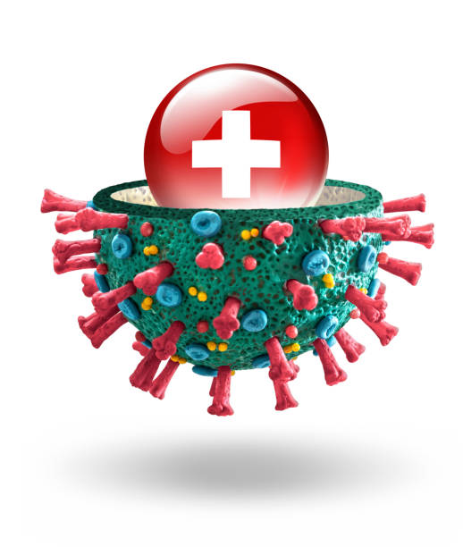 istock Corona Virus COVID-19 microscopic macro mockup with swiss flag 1214572523