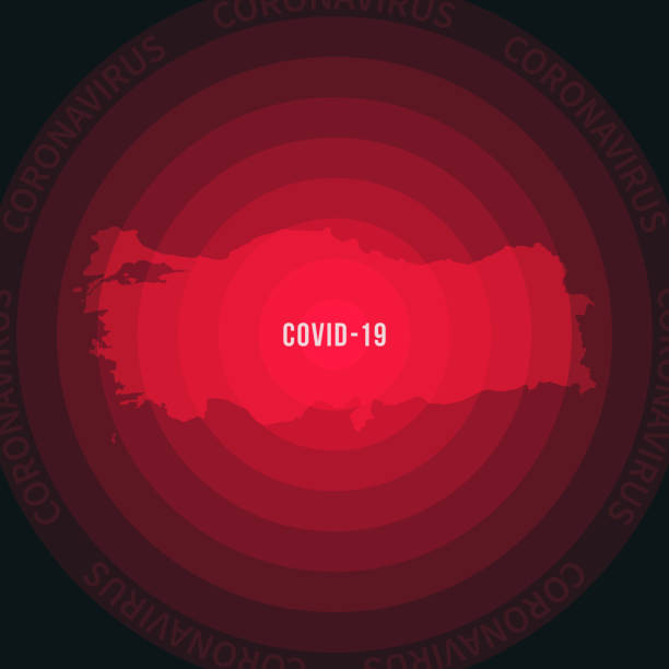 ilustraciones, imágenes clip art, dibujos animados e iconos de stock de mapa de turquía con la extensión de covid-19. brote de coronavirus - ankara