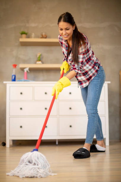 istock Young housewife doing house cleaning. 1214577808