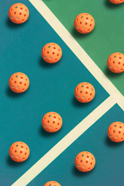 Pickle balls on court: Abstract repeated pattern background