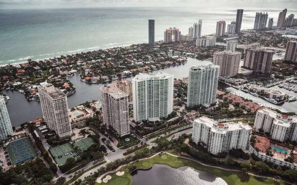 forte lauderdale vista aerea - sunrise broward county florida foto e immagini stock