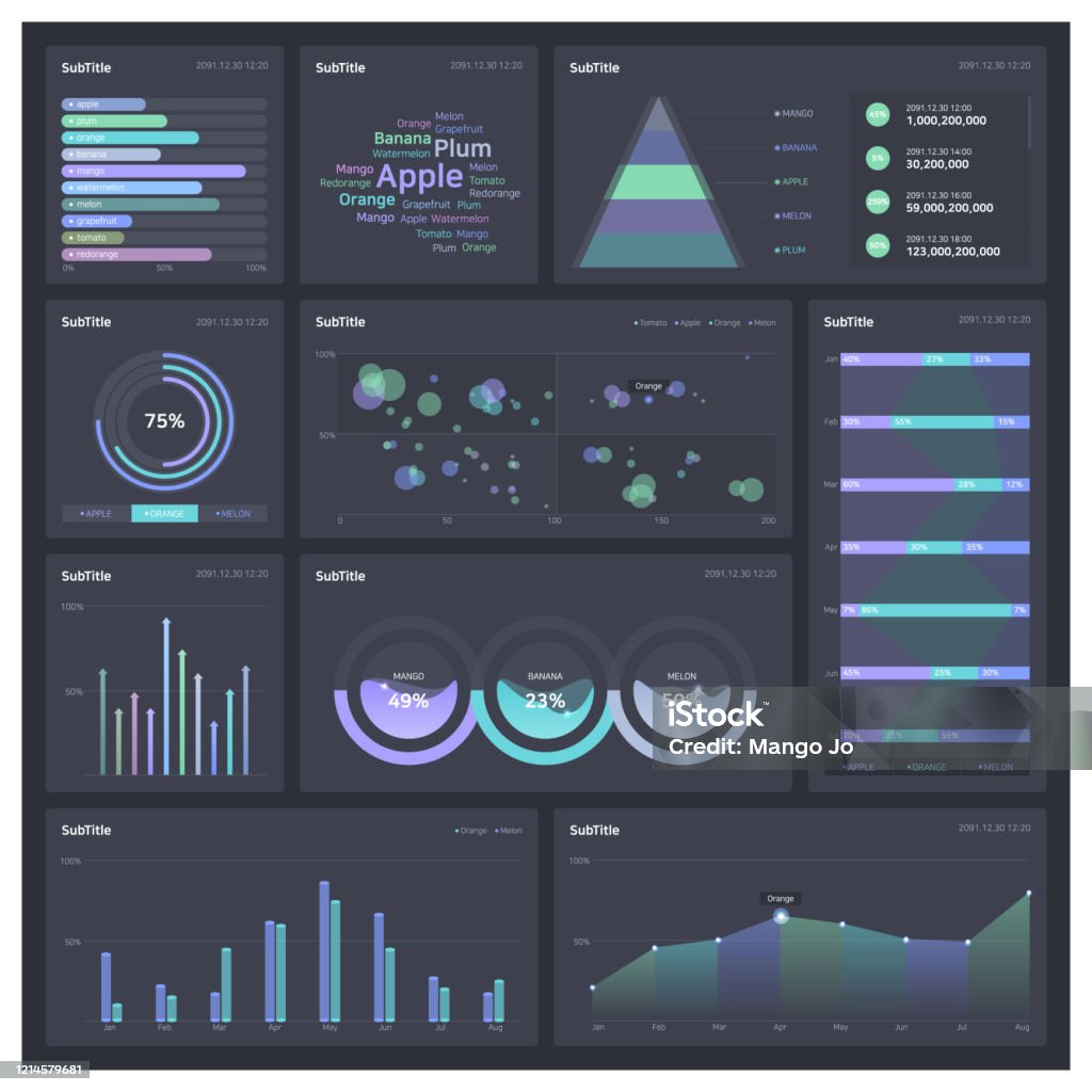 Realistic Graph Design For Data Statistics Stock Illustration ...