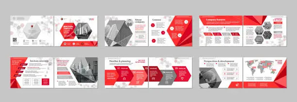 Vector illustration of Brochure creative design. Multipurpose template with cover, back and inside pages.