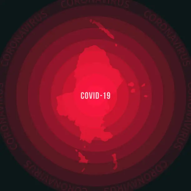 Vector illustration of Wallis island map with the spread of COVID-19. Coronavirus outbreak