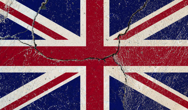 Flag of United Kingdom Flag of United Kingdom construction material torn run down concrete stock pictures, royalty-free photos & images