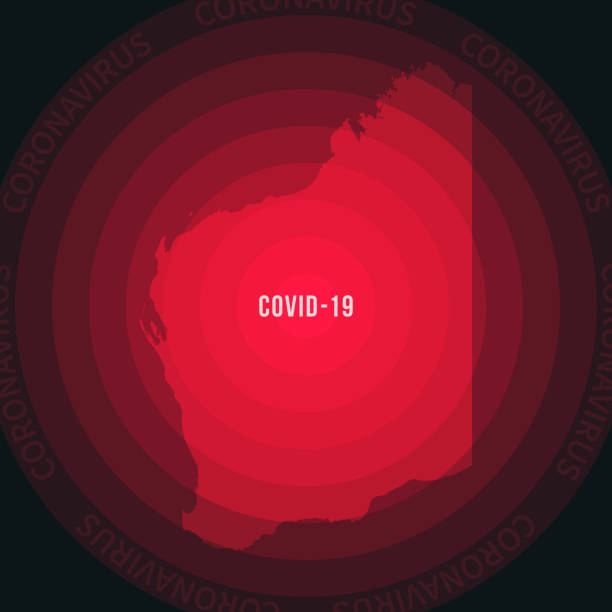 istock Western Australia map with the spread of COVID-19. Coronavirus outbreak 1214582101
