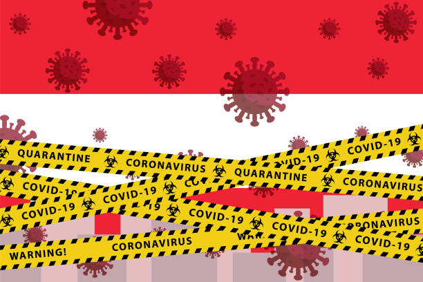 Austria Coronavirus quarantine concept. Covid-19, MERS-Cov. Yellow and black stripes on national flag. Vector. vector art illustration