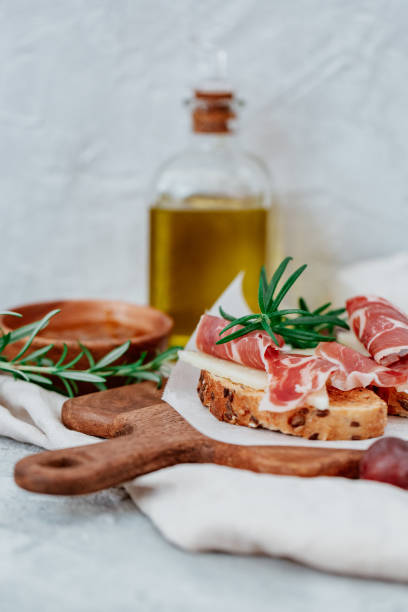 istock xSlices of bread with spanish serrano ham served as tapas 1214584419