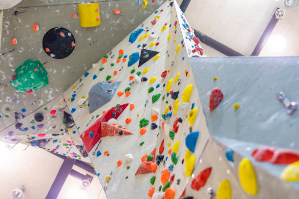 Wall of an Empty Indoor Climbing Gym