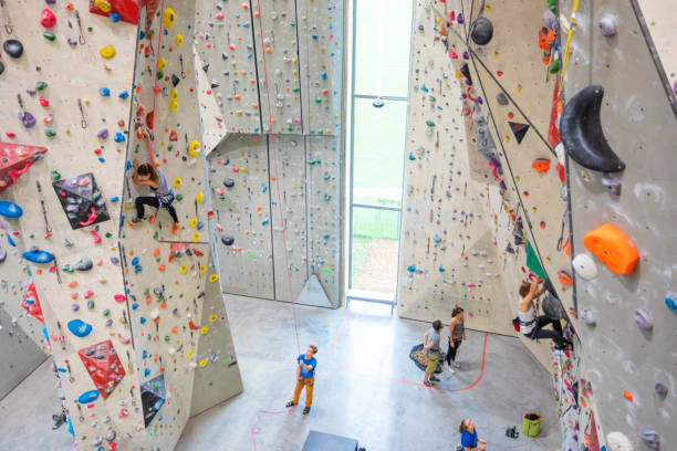istock Group of People Indoor Rock Climbing 1214589668