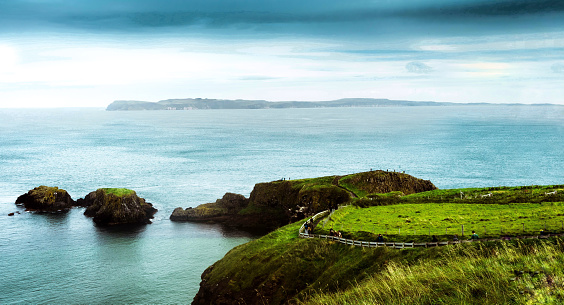 A coast from northern part of Giant Causeway in Northern Ireland