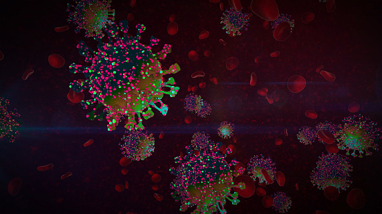 Virus COVID-19 White Blood Cell Abstract Concept image for news