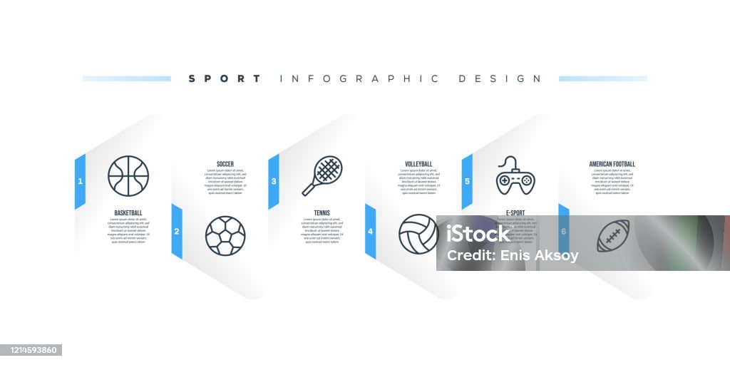 Infografik-Designvorlage mit Sport-Schlüsselwörtern und Symbolen - Lizenzfrei Boxen - Sport Vektorgrafik