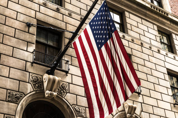 istock American flag in Chicago, Illinois downtown 1214594223
