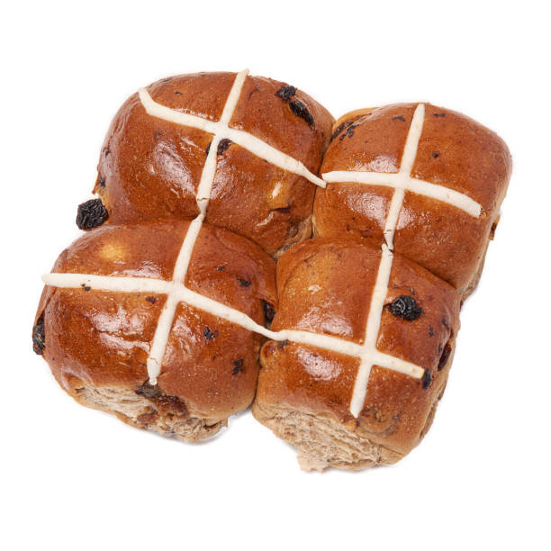 istock hot cross bun on white background 1214599822
