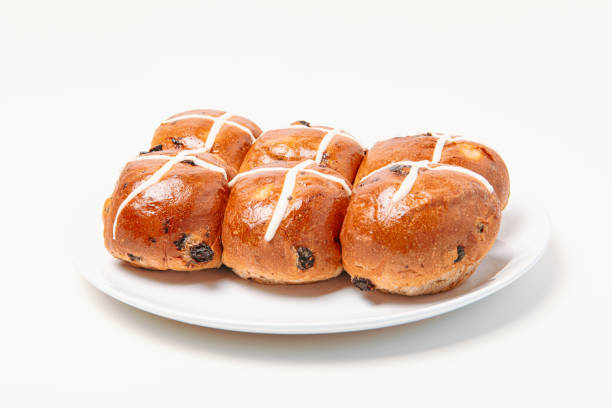 istock hot cross bun on white background 1214599839