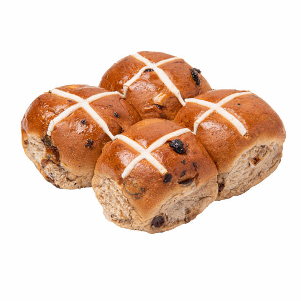 istock hot cross bun on white background 1214599842