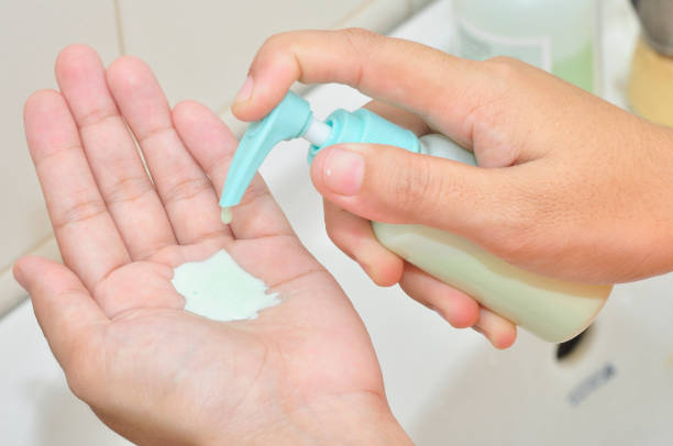 istock Corona virus pandemic prevention wash hands with soap. 1214608104