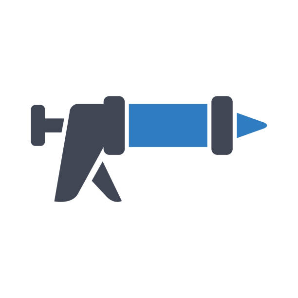 ilustrações de stock, clip art, desenhos animados e ícones de caulking gun icon - silicon