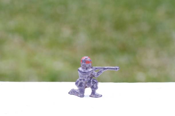 istock Vintage toy, hand made, lead soldier 1214614019