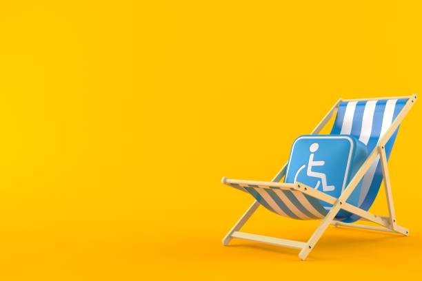 istock Handicap symbol on deck chair 1214623270