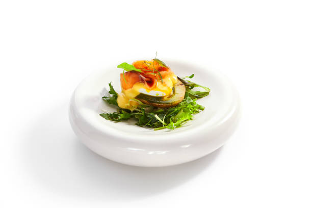 istock Baked potato with egg and salmon closeup view 1214624980