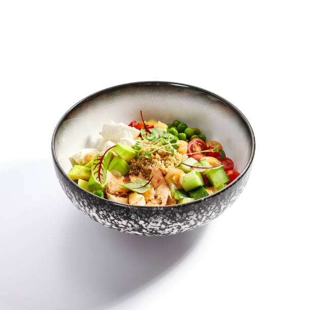 istock Bowl of couscous with shrimp and vegetables 1214625018