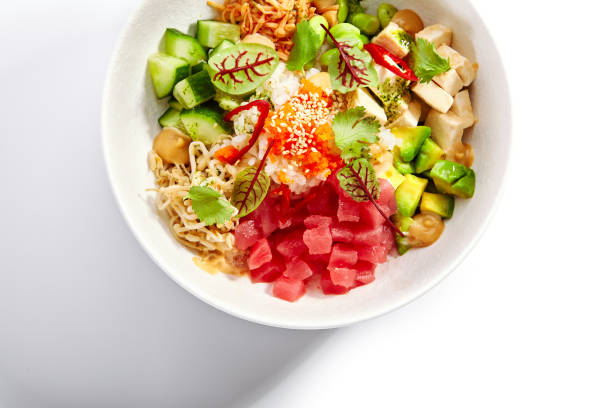 istock Poke with tuna and noodles 1214625051