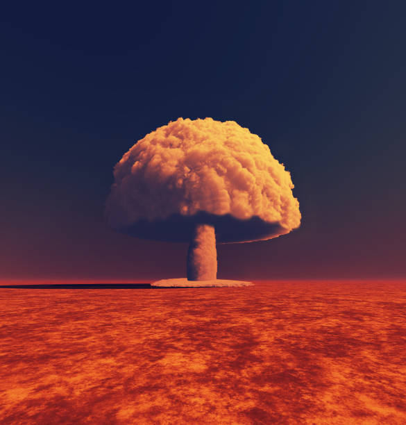 istock Nuclear bomb explosion . Mushroom cloud smoke . This is a 3d Illustration . 1214625082