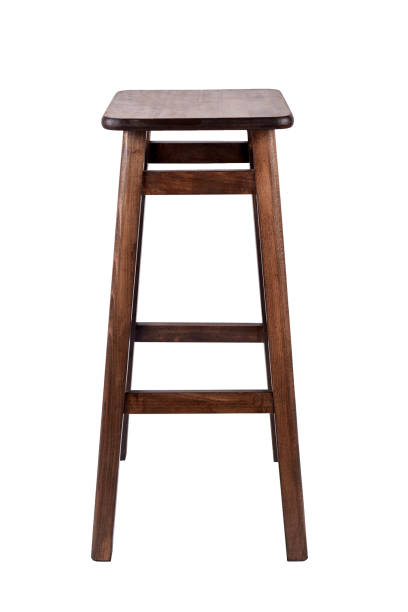 istock Brown wooden comfortable chair, stool for pub isolated on white background. 1214626894