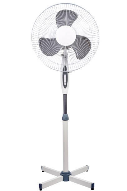 istock A tall electric fan isolated on white background. 1214626941
