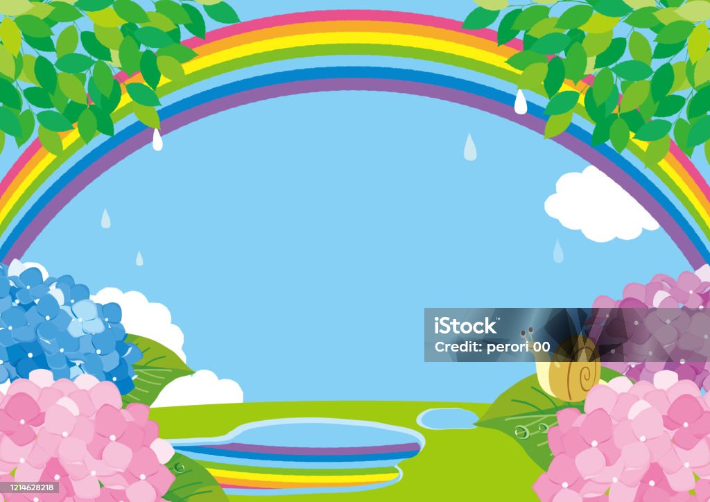 Ilustración de Paisaje De Día Lluvioso Y Hydrangea y más Vectores Libres de Derechos de Hortensia - Hortensia, Caracol, Lluvia - iStock Ilustración de Paisaje De Día Lluvioso Y Hydrangea y más Vectores Libres de Derechos de Hortensia - Hortensia, Caracol, Lluvia - iStock
