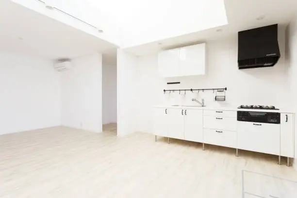 Modern kitchen white room interior