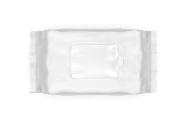 istock Blank Wet Wipes Soft Tissue Package For Branding, 3d render illustration. 1214629505