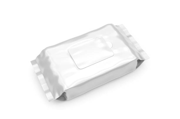 istock Blank Wet Wipes Soft Tissue Package For Branding, 3d render illustration. 1214629528