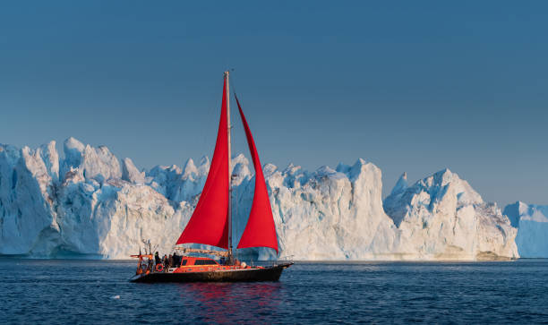 istock Beautiful landscape with large icebergs 1214631621