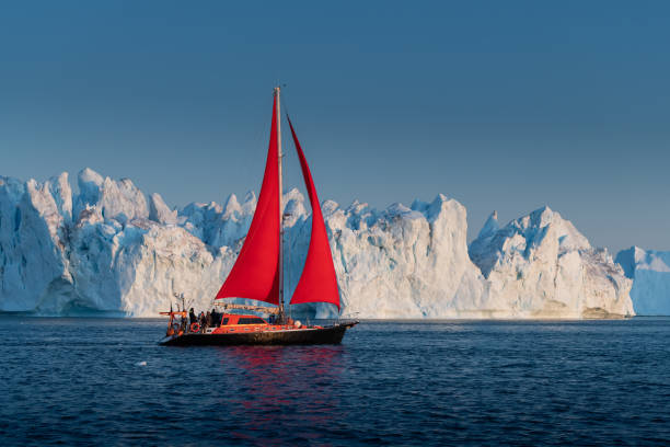 istock Beautiful landscape with large icebergs 1214631625