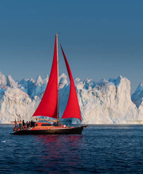istock Beautiful landscape with large icebergs 1214631634