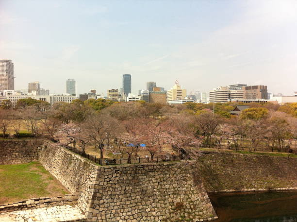 istock Osaka City downtown skyline during Spring, Japan 1214632322