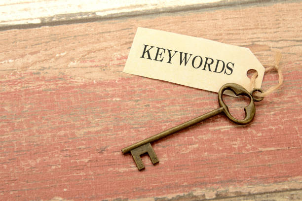 istock Key with tag KEYWORDS word is written 1214632511