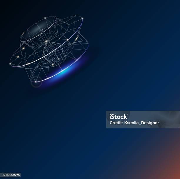 Square Flying Object Unidentified Flying Object In The Sky Space Ship Stock Illustration ...