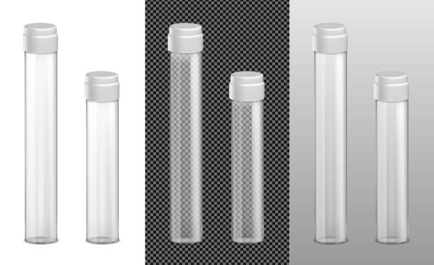 векторная прозрачная стеклянная бутылка с крышкой для масла или сока - glass tube stock illustrations