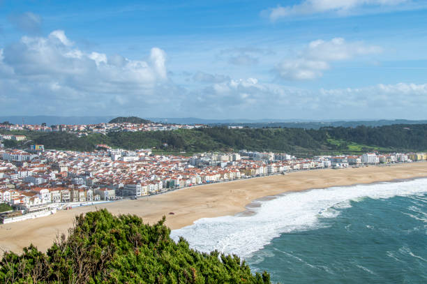 istock Nazare Portugal Silver Coast seaside view 1214637298
