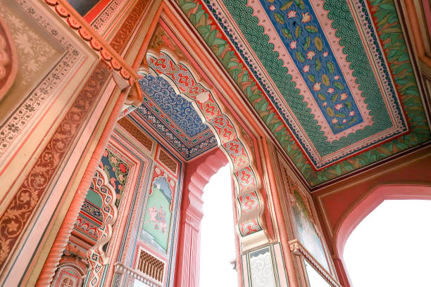 The Patrika Gate, Jawahar circle's entrance, Jaipur, Rajasthan, India stock photo