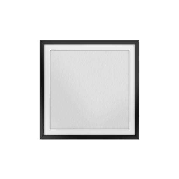 plantilla de maqueta de marco de foto texturizado sobre fondo blanco aislado, ilustración 3d - cuadrado composición fotos fotografías e imágenes de stock